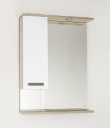 Зеркальный шкаф Style Line Ориноко 600/С, белый/светлое дерево