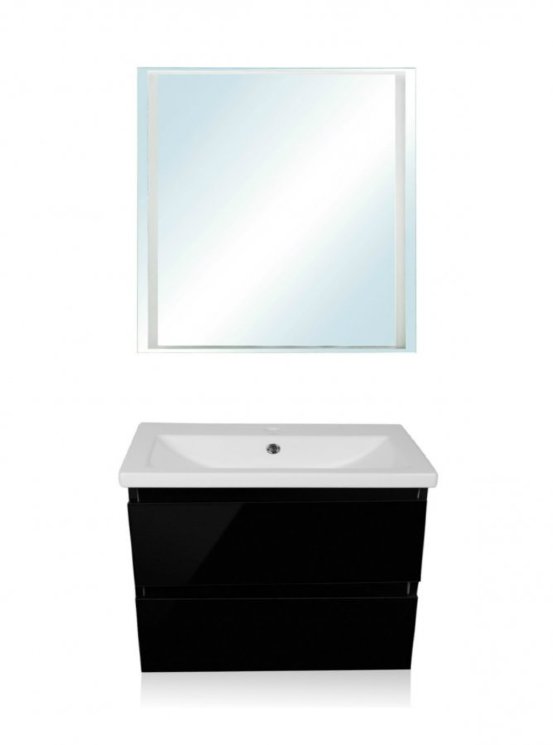 Мебель для ванной Style Line Даймонд 80 подвесная, люкс черная, PLUS