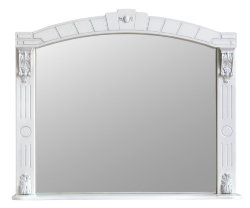 Зеркальный шкаф Atoll Александрия 100 кремовый, патина серебро