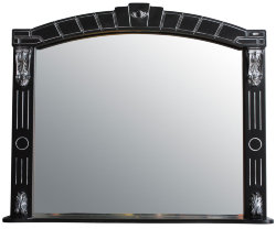 Зеркальный шкаф Atoll Александрия 100 черный, патина серебро