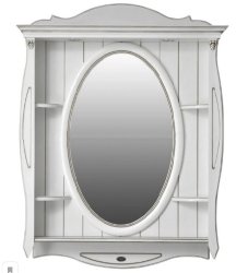 Зеркало Atoll Ривьера 100 кремовый, патина серебро