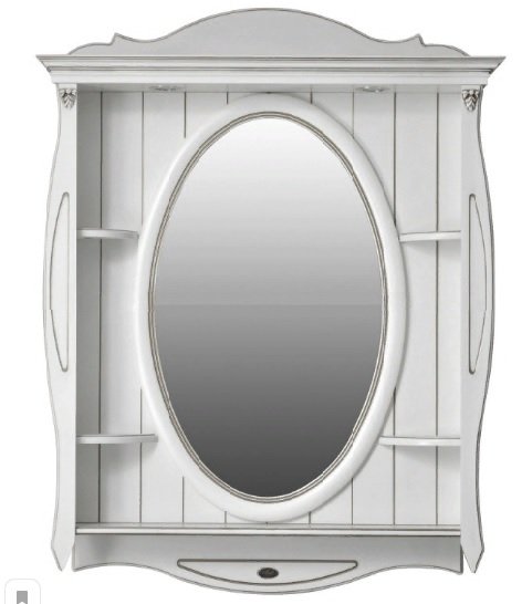 Зеркало Atoll Ривьера 100 кремовый, патина серебро