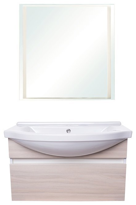 Мебель для ванной Style Line Рената 80 подвесная, люкс белый/ясень, PLUS