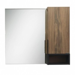 Зеркальный шкаф Comforty Штутгарт-90 дуб тёмно-коричневый